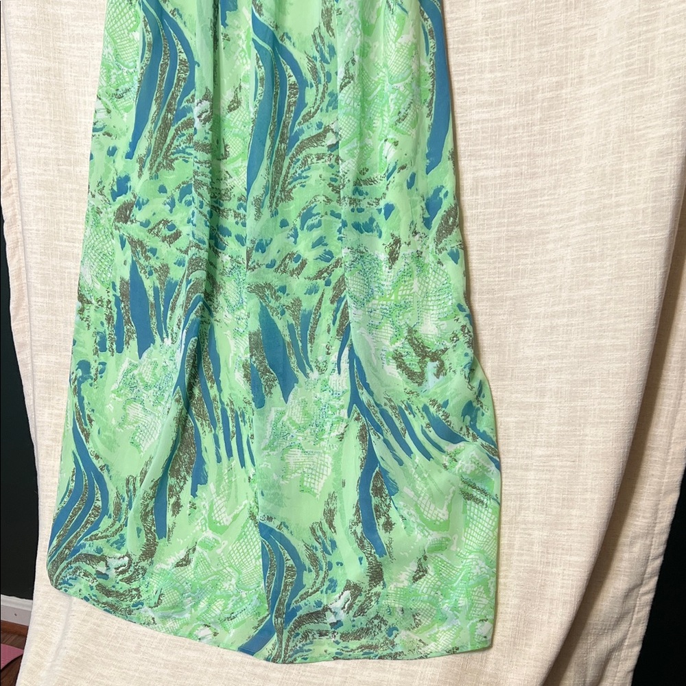 Boston Proper Embellished Green Print Halter Beaded Maxi Dress - Picture 5 of 6